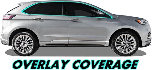 SlickMod Chrome Delete Blackout Vinyl Overlay for 2019-2024 Ford Edge Window Trim (Gloss Black) in Saudi Arabia