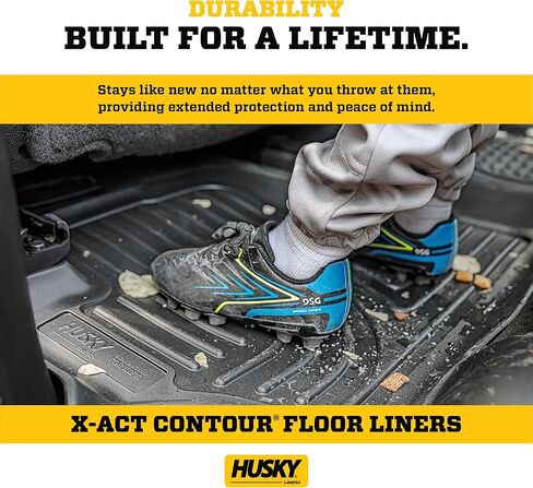 Husky Liners X-act Contour Floor Mats | Fits 2019-2024 Dodge Ram 2500/3500 Crew Cab | Front & 2nd Row, 3-pc Black - 53638 in Kuwait