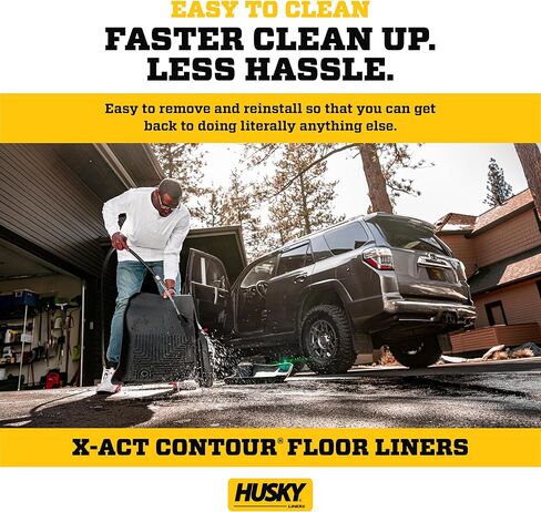 Husky Liners X-act Contour Floor Mats | Fits 2019-2024 Dodge Ram 2500/3500 Crew Cab | Front & 2nd Row, 3-pc Black - 53638 in Kuwait