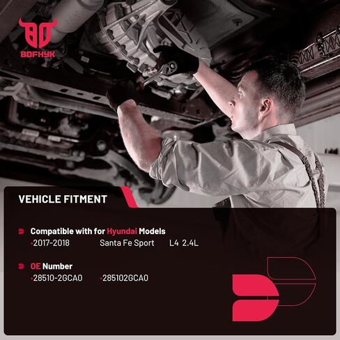 BDFHYK Front Front العادم المحول تحفيزي مع مجموعة الحشية تتوافق مباشرة مع Hyundai Santa Fe Sport 2017-2018 L4 2.4L ، EPA Compliant ، استبدل 28510-2GCA0 in Saudi Arabia