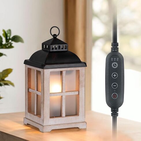 Decorative Candle Warmer Lantern with Timer: 2 in 1 Farmhouse Scented Wax Melt Warmer with Lid for Home Decor, 8" Rustic Large Electric Cute Fragrance Wax Cubes Tarts Burners in Saudi Arabia