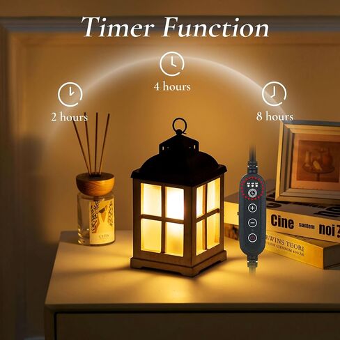 Decorative Candle Warmer Lantern with Timer: 2 in 1 Farmhouse Scented Wax Melt Warmer with Lid for Home Decor, 8" Rustic Large Electric Cute Fragrance Wax Cubes Tarts Burners in Saudi Arabia