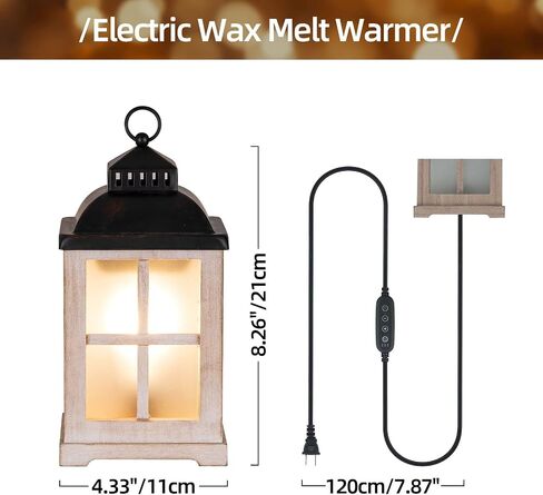 Decorative Candle Warmer Lantern with Timer: 2 in 1 Farmhouse Scented Wax Melt Warmer with Lid for Home Decor, 8" Rustic Large Electric Cute Fragrance Wax Cubes Tarts Burners in Saudi Arabia
