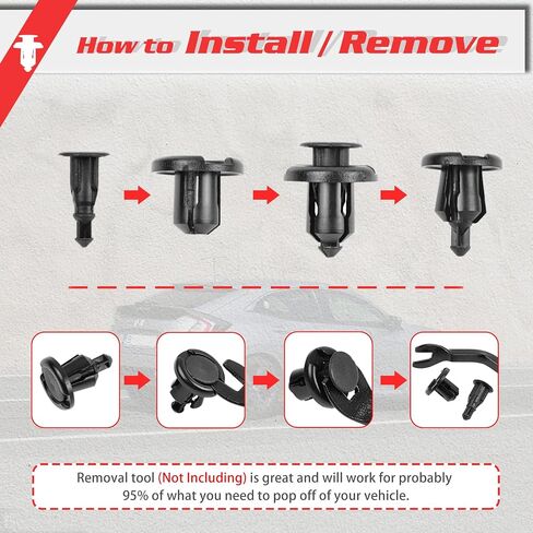 OTUAYAUTO Plastic Bumper Rivet Clips - Replacement for Rhino 450 660 700 Grizzly 600 ATV Body Fender Hood Fuel Tank Panel Push Fastener Rivet Screw Clips with Screwdriver in Kuwait