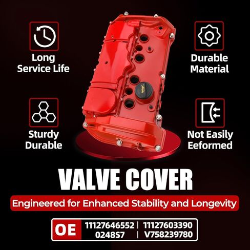 MITZONE N18B16A Upgrade Aluminum Engine Valve Cover Kit Compatible with Mini Cooper S Hatchback Roadster Countryman Paceman Clubman Convertible Coupe R55 R56 R57 R58 R59 R60 R61 Red 2011-2016 in Saudi Arabia