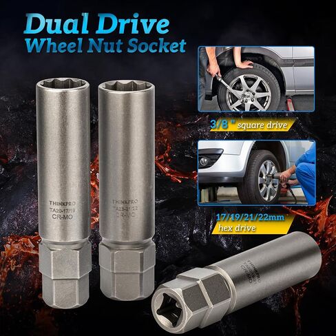 10 Spline Lug Nut Socket,Replacement for TA23-21/22 10 Spline Lug Nut Key,Dual Drive 10 Point Wheel Lock Key,Compatible with Bimecc 10 Point Socket. in Saudi Arabia