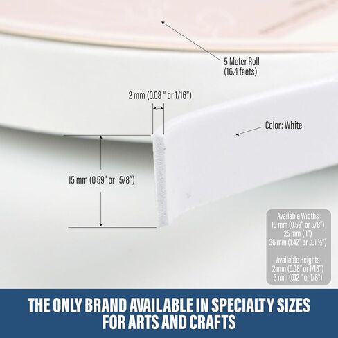 Double Sided Tape for Crafts, Arts, Scrapbooking, Double-Sided Adhesive Tape with Thickness Special for Arts, Photography. (2 mm (0.08 in) Thick x 1.5 cm (0.59 in) Width) in Kuwait