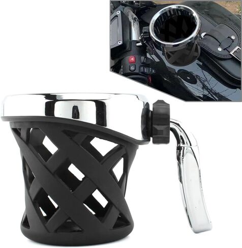 FSFY Chrome دراجة نارية Handlebar Cup حامل شرب مع شبكات سلة مقبض شريط ماء الحامل in Saudi Arabia
