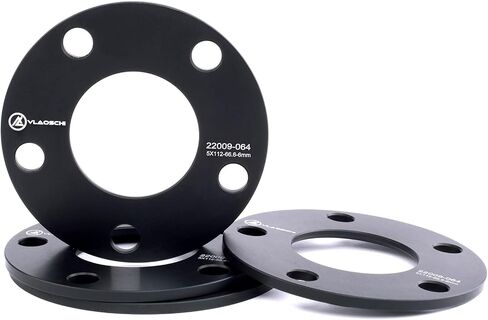 Vlaoschi Black 5x112 فواصل عجلة Hubcentric (No Lip 66.56mm Bore) 1/4 بوصة (6 مم) متوافق مع Benz BMW -Audi 5 Lug for A4 A5 S5 A6 S6 A7 S7 A8 W210 W212 W219 E350 E500 530I 540I 740I - in Saudi Arabia