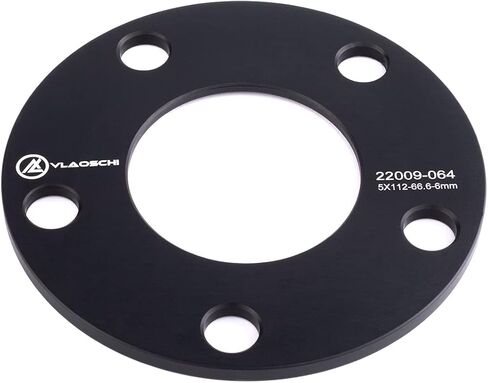 Vlaoschi Black 5x112 فواصل عجلة Hubcentric (No Lip 66.56mm Bore) 1/4 بوصة (6 مم) متوافق مع Benz BMW -Audi 5 Lug for A4 A5 S5 A6 S6 A7 S7 A8 W210 W212 W219 E350 E500 530I 540I 740I - in Saudi Arabia