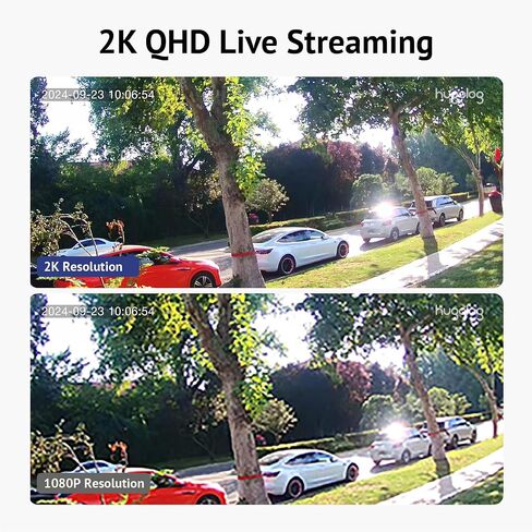 Hugolog Security Cameras Outdoor, Cameras for Home Security Indoor Camera, Color Night Vision, Spotlight, 2-Way Audio, US Cloud & Local Storage, White in Kuwait