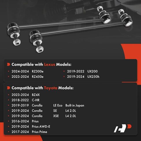 A-Premium 2 X Front Sway Bar Links Bar Bar Bar ، متوافقة مع Toyota Corolla 2019-2024 ، Prius 2016-2024 ، C-HR 2018-2022 ، BZ4X ، Prius AWD-E ، Prius Prime & Kexus RZ300E ، RZ450E ، UX200 ، UX250H in Saudi Arabia