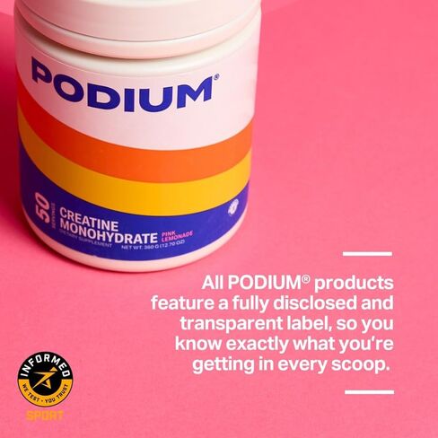 Podium Nutrition, Solos | Creatine Monohydrate, 50 Servings, Strawberry, Boost Athletic Performance in Saudi Arabia