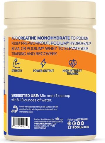 Podium Nutrition, Solos | Creatine Monohydrate, 50 Servings, Strawberry, Boost Athletic Performance in Saudi Arabia