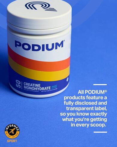 Podium Nutrition, Solos | Creatine Monohydrate, 50 Servings, Strawberry, Boost Athletic Performance in Kuwait