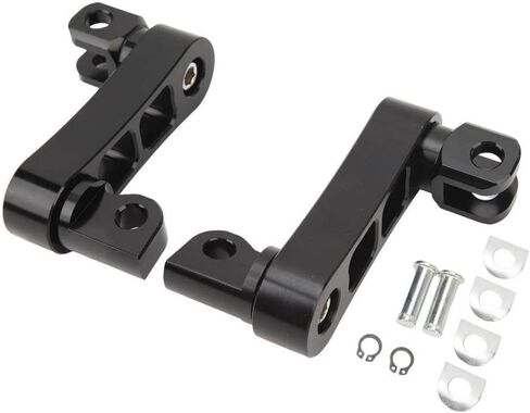 Adjustable 360° Motorcycle Foot Peg Extension Bracket For Touring Compatibility Rugged Highway Foot Peg Mounting(Black) in Saudi Arabia