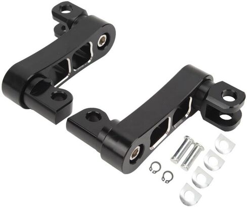 Adjustable 360° Motorcycle Foot Peg Extension Bracket For Touring Compatibility Rugged Highway Foot Peg Mounting(Black) in Saudi Arabia