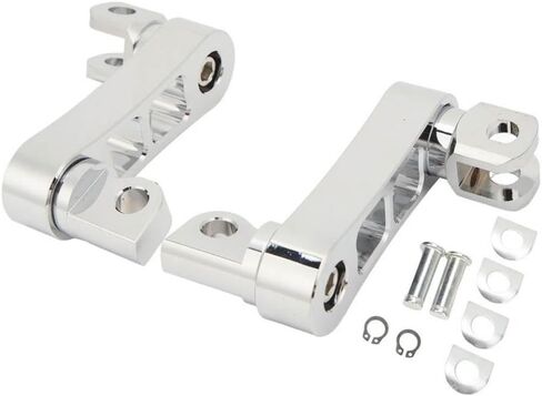 Adjustable 360° Motorcycle Foot Peg Extension Bracket For Touring Compatibility Rugged Highway Foot Peg Mounting(Black) in Saudi Arabia