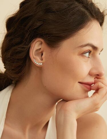 Starchenie 925 Sterling Silver متسلق القرط القرط الأذن الأذن أقراط للنساء in Saudi Arabia