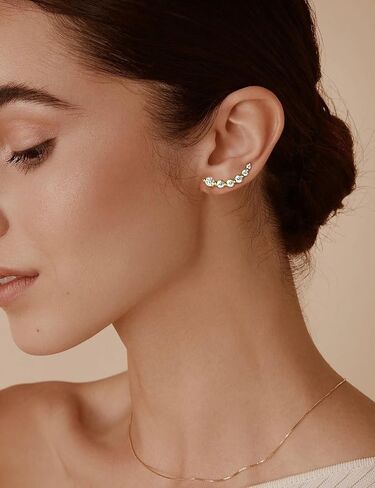 Starchenie 925 Sterling Silver متسلق القرط القرط الأذن الأذن أقراط للنساء in Saudi Arabia