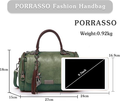 Porrasso Retro Handbag Women Crossbody Bag Ladies Bag Bagrack Pu Leather Leather Bag Bag Top-Bag in Saudi Arabia