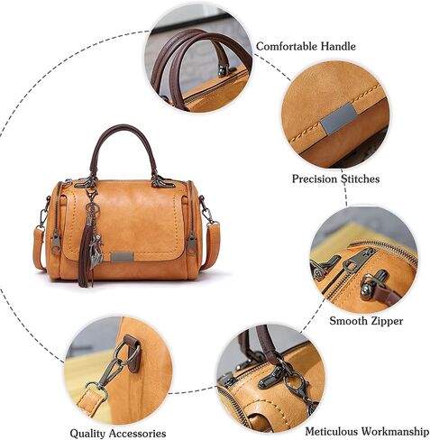 Porrasso Retro Handbag Women Crossbody Bag Ladies Bag Bagrack Pu Leather Leather Bag Bag Top-Bag in Saudi Arabia