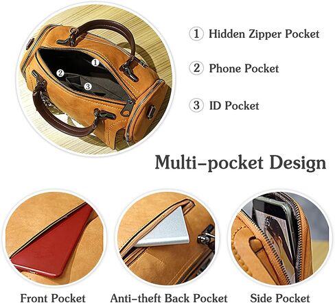 Porrasso Retro Handbag Women Crossbody Bag Ladies Bag Bagrack Pu Leather Leather Bag Bag Top-Bag in Saudi Arabia