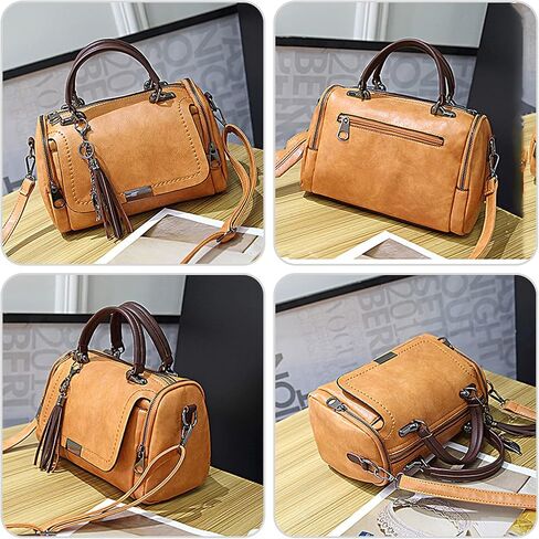 Porrasso Retro Handbag Women Crossbody Bag Ladies Bag Bagrack Pu Leather Leather Bag Bag Top-Bag in Saudi Arabia