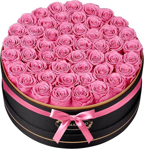 16 Preserved Roses in Heart Shape Gift Box for Her - Forever Flowers for Delivery, Eternal Rose Mothers Gifts for Mom, Wife Anniversary Birthday Gifts for Women, Red in Kuwait