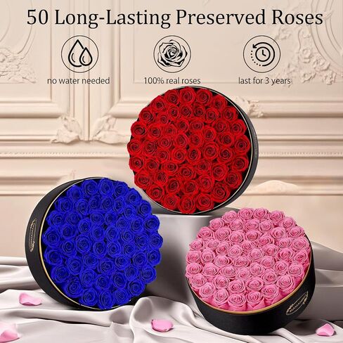 16 Preserved Roses in Heart Shape Gift Box for Her - Forever Flowers for Delivery, Eternal Rose Mothers Gifts for Mom, Wife Anniversary Birthday Gifts for Women, Red in Kuwait