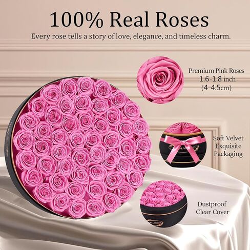 16 Preserved Roses in Heart Shape Gift Box for Her - Forever Flowers for Delivery, Eternal Rose Mothers Gifts for Mom, Wife Anniversary Birthday Gifts for Women, Red in Kuwait