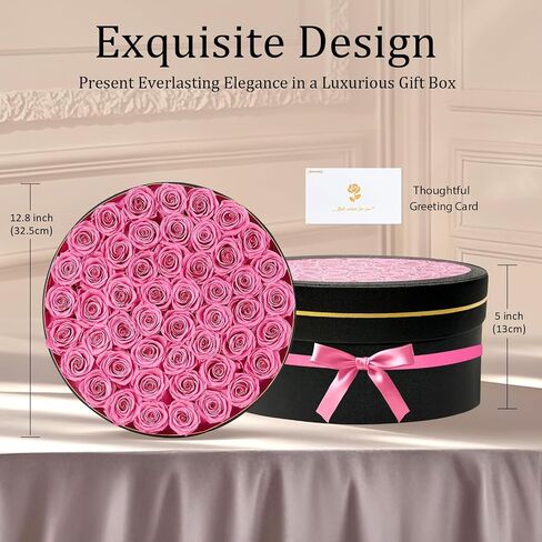 16 Preserved Roses in Heart Shape Gift Box for Her - Forever Flowers for Delivery, Eternal Rose Mothers Gifts for Mom, Wife Anniversary Birthday Gifts for Women, Red in Kuwait