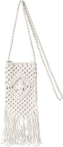 Eiyye Boho Purse Crochet Women's Crossbody Handbags Handmade Purse with Tassel, Lightweight Shoulder Bag Mini Bag in Kuwait