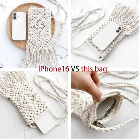 Eiyye Boho Purse Crochet Women's Crossbody Handbags Handmade Purse with Tassel, Lightweight Shoulder Bag Mini Bag in Kuwait