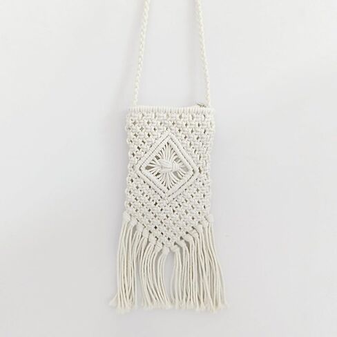 Eiyye Boho Purse Crochet Women's Crossbody Handbags Handmade Purse with Tassel, Lightweight Shoulder Bag Mini Bag in Kuwait