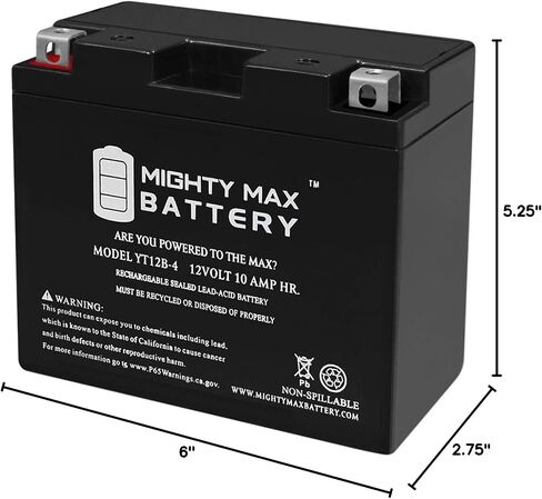 Mighty Max Battery YT12B-4 SLA 12V 10AH Battery for Yamaha 1000CC YZF-R1 1999-2003 in Saudi Arabia