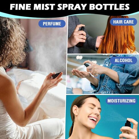 100 Pack 2oz/55ml Plastic Spray Bottles Mini Travel Spray Bottle with Black Cap Empty Fine Mist Spray Bottles Refillable Liquid Container for Perfumes Travel Makeup in Saudi Arabia