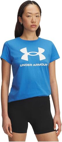 Under Under Armor Women Live Sportstyle Graphic Short Sleeve Crew Neck T-Shirt ، (402) Blue Atlantis / / White ، XX-Large in Saudi Arabia