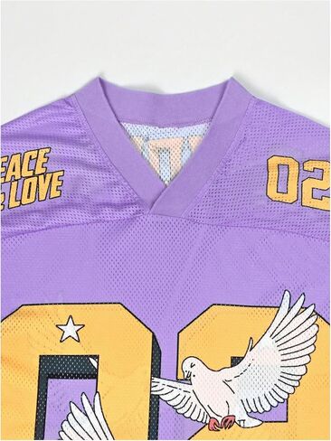 مراوغة الرجال y2k mesh v neck jersey قمصان نصف الأكمام مخططة رقم الرسوم البيانية قمم الرياضة in Kuwait