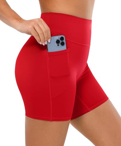 Brxl Buttery Soft Biker Shorts 5 "للنساء مع جيوب لا توجد أمامية أمامية عالية الخصر على الكرة الطائرة الرياضية الصالة الرياضية اليوغا دنة in Kuwait