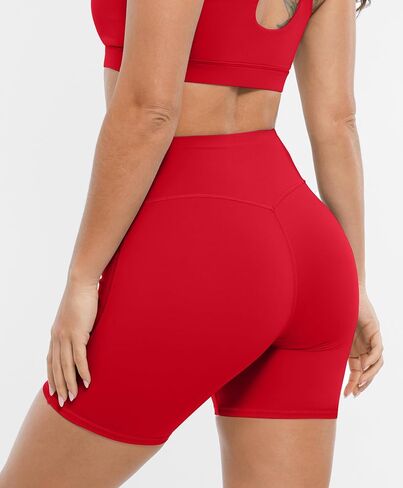 Brxl Buttery Soft Biker Shorts 5 "للنساء مع جيوب لا توجد أمامية أمامية عالية الخصر على الكرة الطائرة الرياضية الصالة الرياضية اليوغا دنة in Kuwait