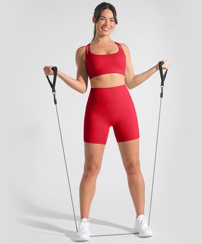Brxl Buttery Soft Biker Shorts 5 "للنساء مع جيوب لا توجد أمامية أمامية عالية الخصر على الكرة الطائرة الرياضية الصالة الرياضية اليوغا دنة in Kuwait