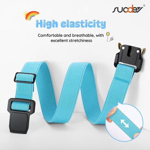 SUOSDEY Kids Elastic Adjustable Belt Easy Clasp Alloy Buckle Stretch Belt Uniform Daily School Toddlers Boys Girls in Kuwait