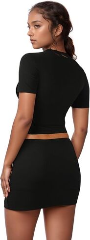 Porrcey Women Sexy Casual 2 قطعة نمر الفهد المطبوع نادي Podycon Mini Dress in Kuwait
