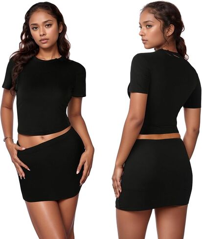 Porrcey Women Sexy Casual 2 قطعة نمر الفهد المطبوع نادي Podycon Mini Dress in Kuwait