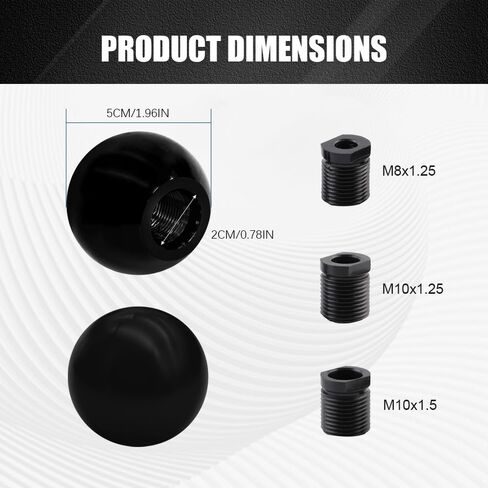 Round Ball Shift Knobs, Gear Shifter Knob, Aluminum Alloy Gear Shift Stick Head with 3 Adapters, Chrome Finish Cool Weighted Gear Shift Knob Fit Manual and Automatic Car (Blue) in Saudi Arabia