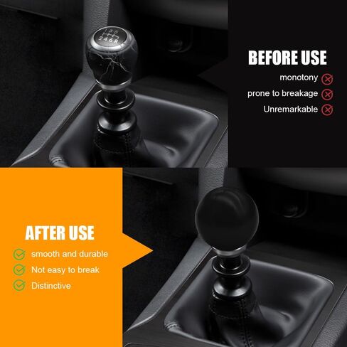 Round Ball Shift Knobs, Gear Shifter Knob, Aluminum Alloy Gear Shift Stick Head with 3 Adapters, Chrome Finish Cool Weighted Gear Shift Knob Fit Manual and Automatic Car (Blue) in Saudi Arabia