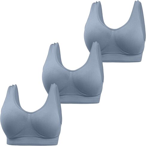 Love My Fashions® Sports Bras for Women Non Padded Soft Stretchy Comfort Push Up Bra for Workout 3-Pack in Saudi Arabia