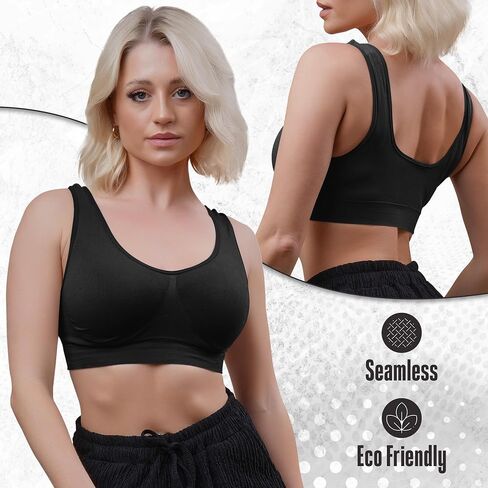 Love My Fashions® Sports Bras for Women Non Padded Soft Stretchy Comfort Push Up Bra for Workout 3-Pack in Saudi Arabia