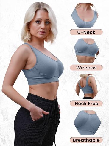 Love My Fashions® Sports Bras for Women Non Padded Soft Stretchy Comfort Push Up Bra for Workout 3-Pack in Saudi Arabia